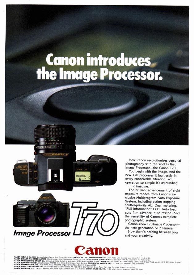 Canon Advertisement for T70 SLR