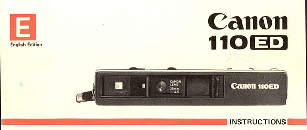 Manual for Canon 110 ED Camera