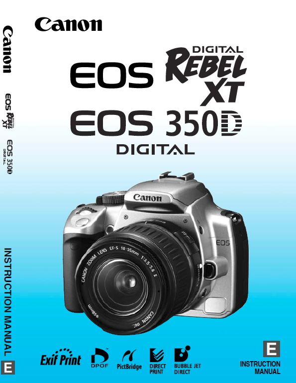 Instruction Manual for Canon EOS 350D Camera