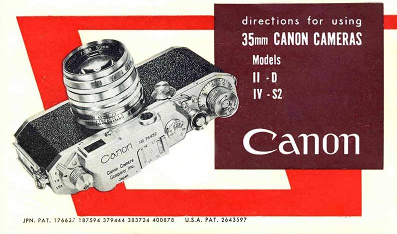 Instruction Manual for Canon IID and IV S2