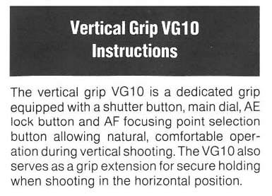 Instruction Manual for VG10
