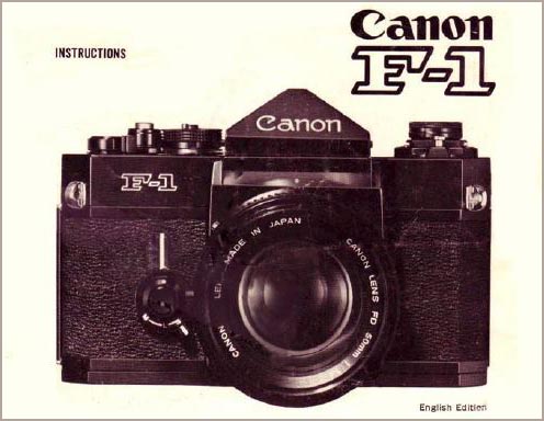 Manual for Canon F-1 Camera