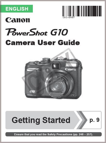 Instruction Manual for Canon G10