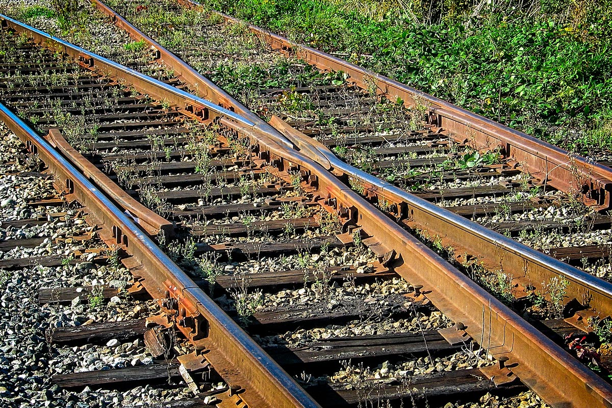 Train tracks in Richmond, B.C.