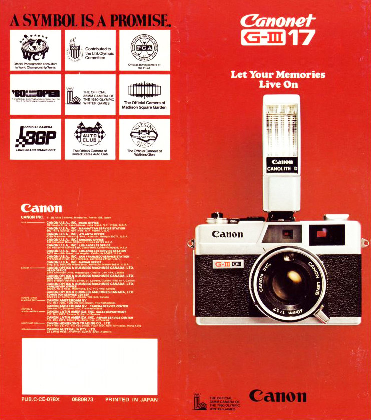 Canonet G-III 17/19 Instruction Manual