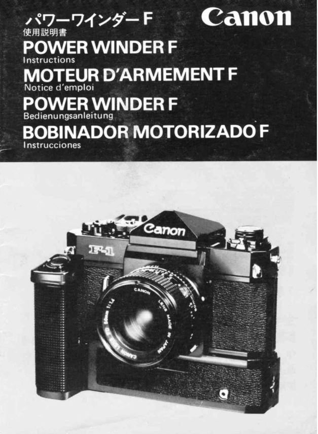 Canon Power Winder F Manual