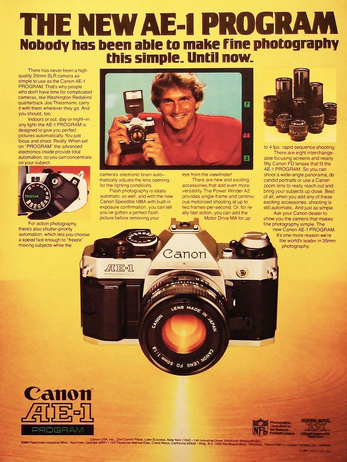 Advertisement for the Canon AE-1 Program