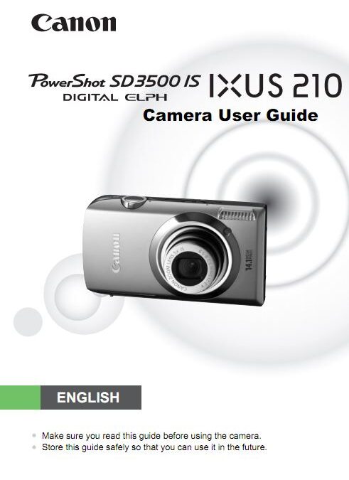 PowerShot SD3500 IS User Manual Cover
