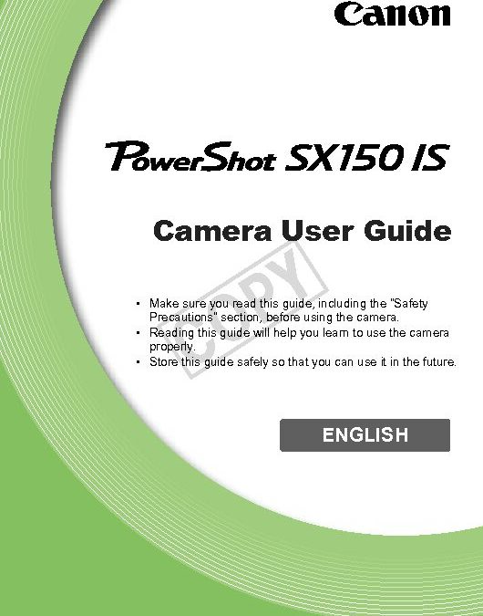Powershot SX150 IS User Guide