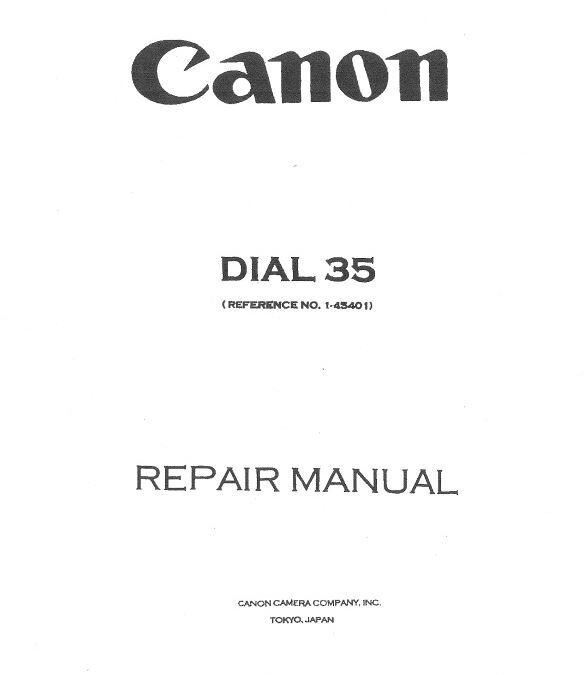 Dial 35 Repair Manual Cover