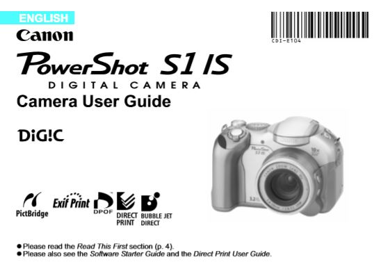 Powershot S1 IS User Manual