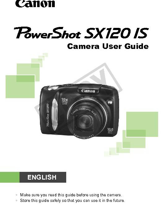 Canon PowerShot SX 120 IS User Manual