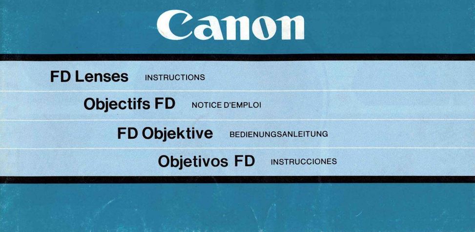 Canon FDn Lens User Manuals