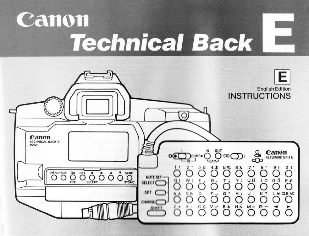Canon Technical Back E Instructions