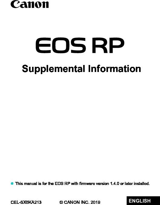 EOS RP Supp Info