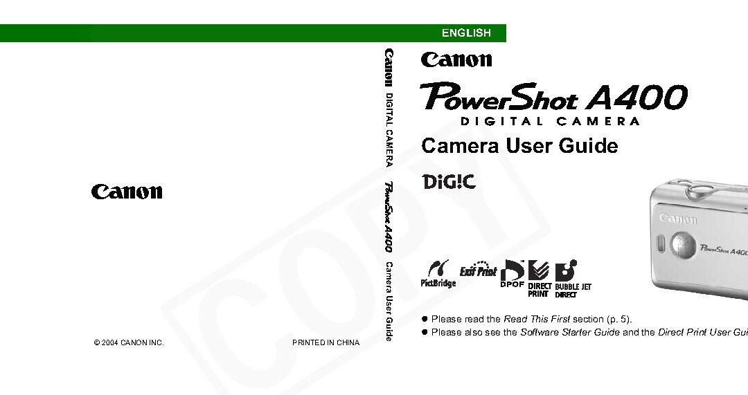 PowerShot A400 Manual