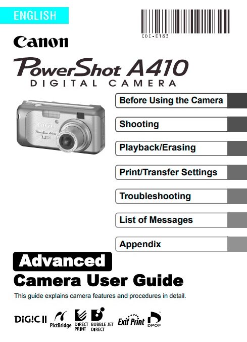 PowerShot A410 Advanced Manual