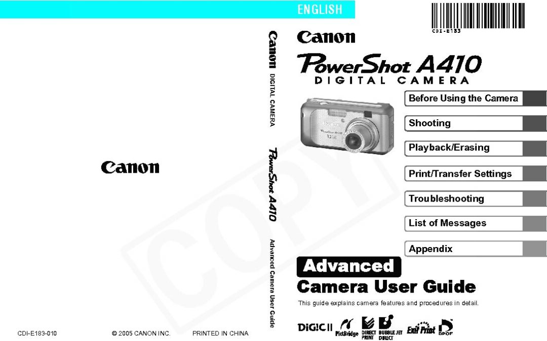 PowerShot A410 Advanced