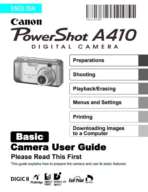 PowerShot A410 Basic Manual