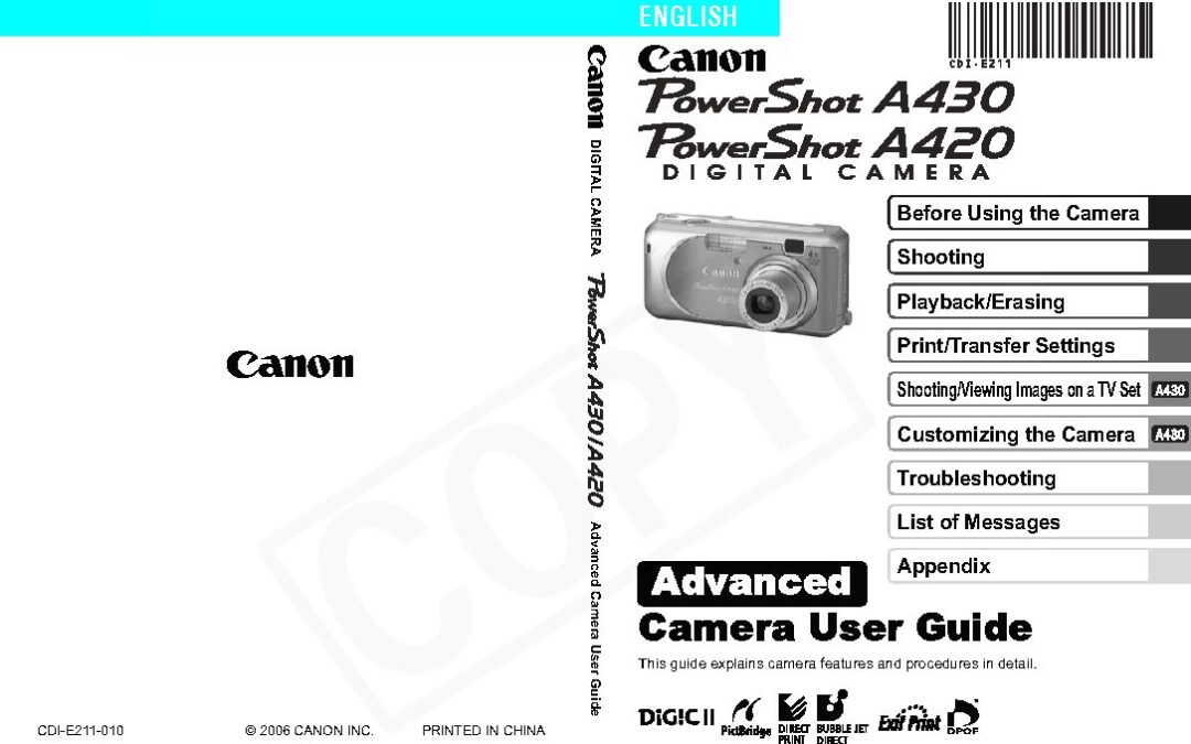 PowerShot A420-430 Advanced Manual