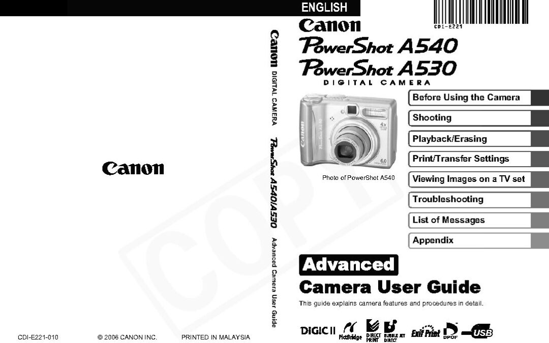 PowerShot A530-A540 Advanced Manual