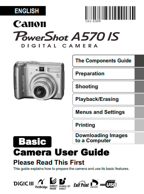 PowerShot A570 Basic Manual