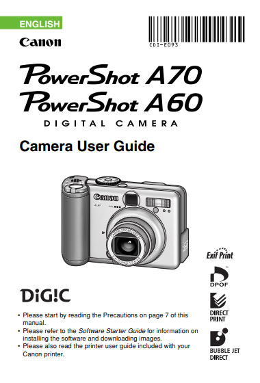 Powershot A75 User Manual