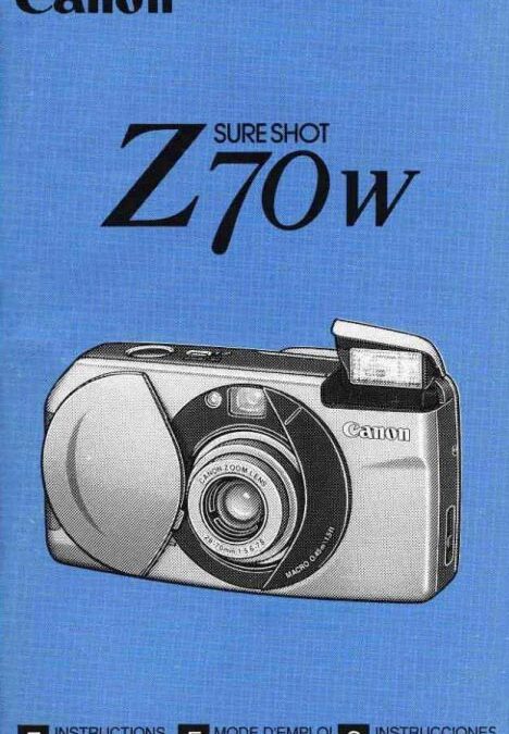 Canon Sure Shot Z70W Manual Cover