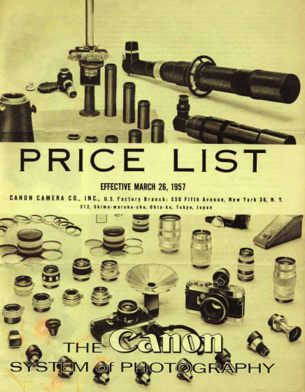 Canon System Equipment Catalogue - Mar 1969