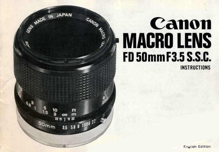 Canon FD 50mm f3.5 Macro Lens