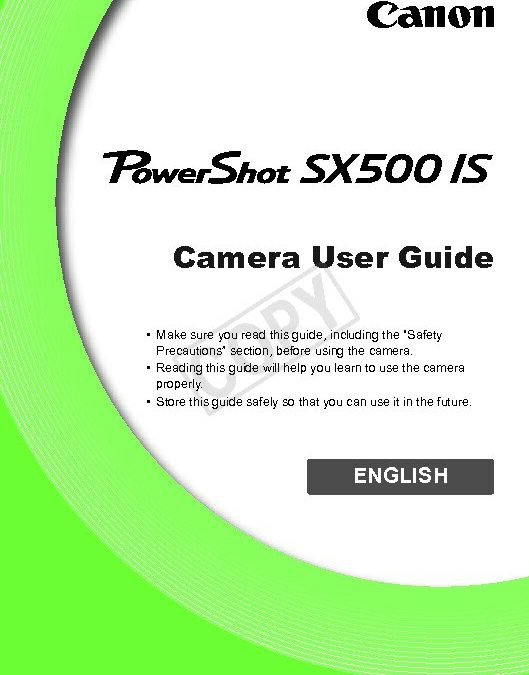 PowerShot SX500 IS Manual