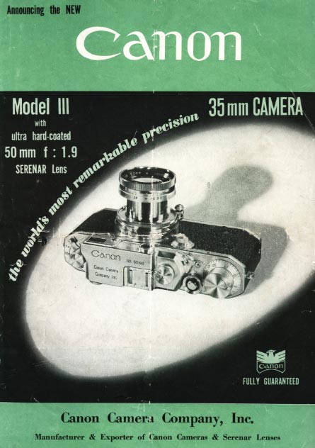 Canon Range Finder Brochure
