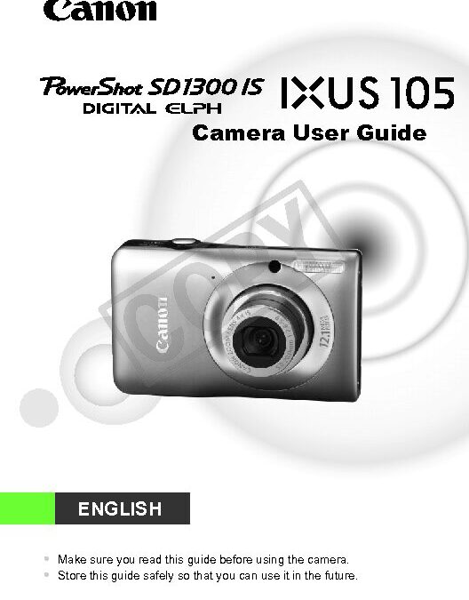 PowerShot SD1300 IS Manual