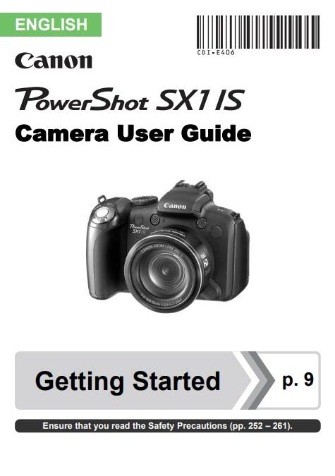 Canon PowerShot SX1 Getting Started Manual