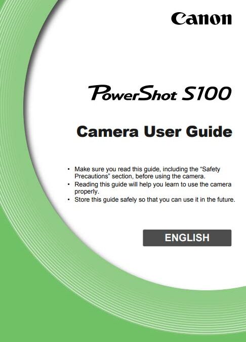 PowerShot S100 User Manual