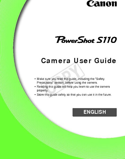 PowerShot S110 User Manual