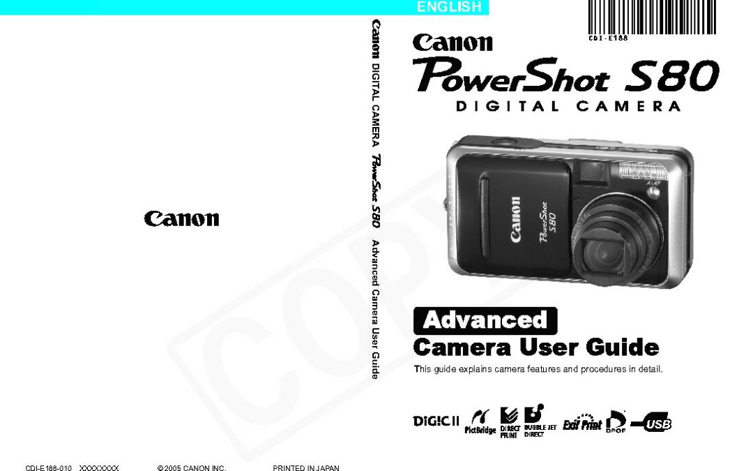 PowerShot S80 Advanced User Manual