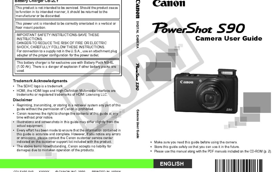 PowerShot S90 User Manual
