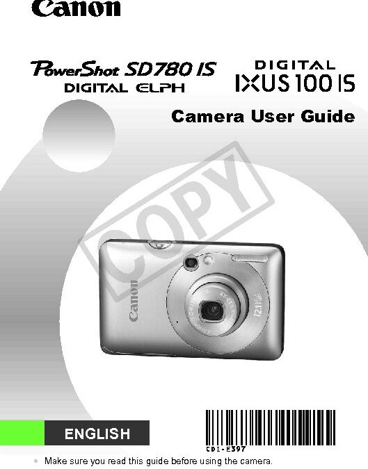 PowerShot SD780 Manual