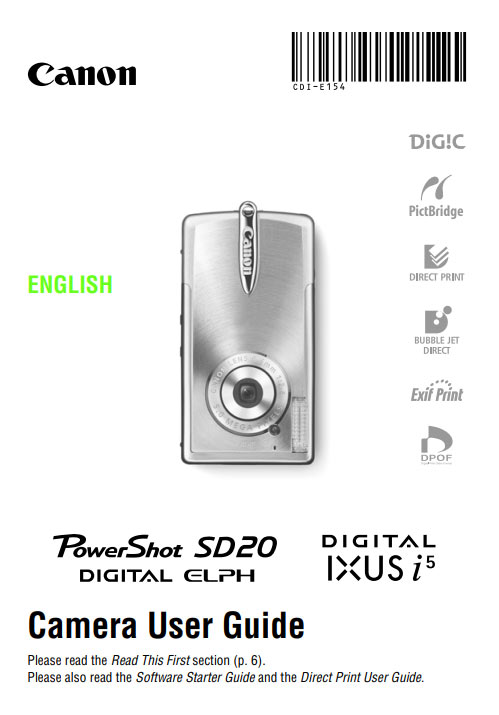 PowerShot SD20 Digital Elph Manual
