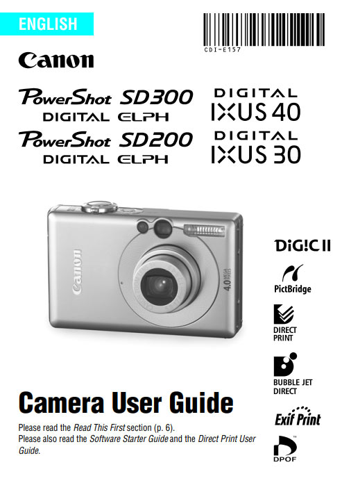 PowerShot SD300-200 Manual
