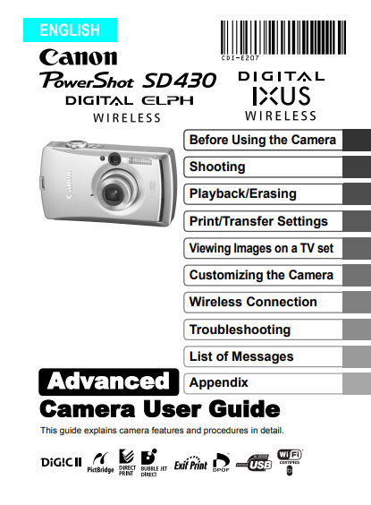 PowerShot SD430 Basic User Guide