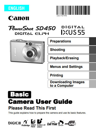 PowerShot SD450 Digital Elph Basic User Guide