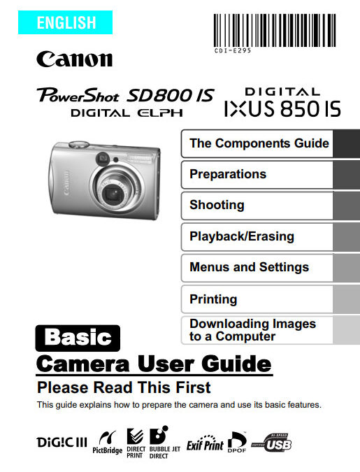 PowerShot SD800 Basic User Manual