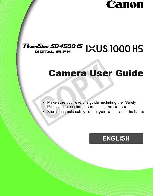 PowerShot SD4500 HS Manual