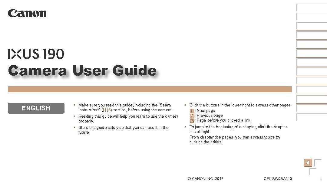IXUS 190 User Manual