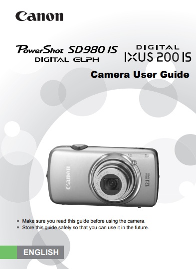 PowerShot SD 980 IS (Ixus 200 IS) User Manual