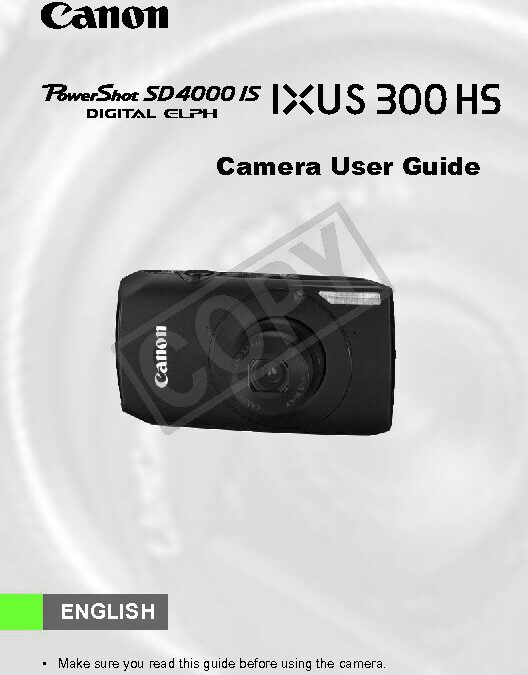 PowerShot SD4000 IS Manual