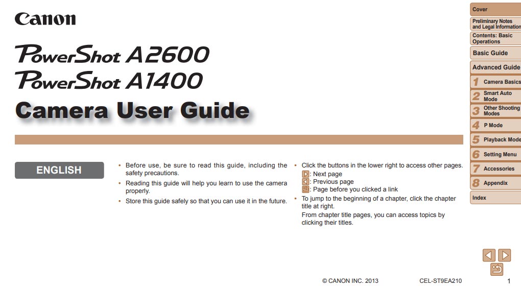 PowerShot A2600 Manual