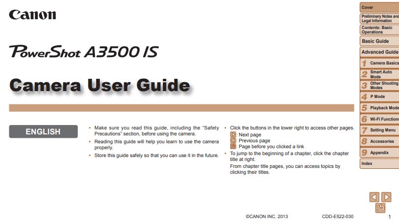 PowerShot A3500 Manual